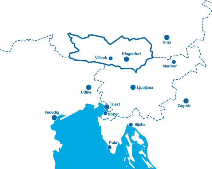 Kärnten Karte mit Standorten